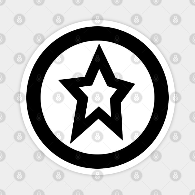 White Star White Circle Graphic Magnet by ellenhenryart